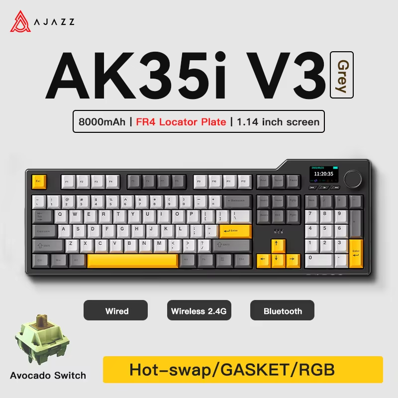 Gaming Keyboard Tkl - Teclado para juegos Ajazz AK35I V3