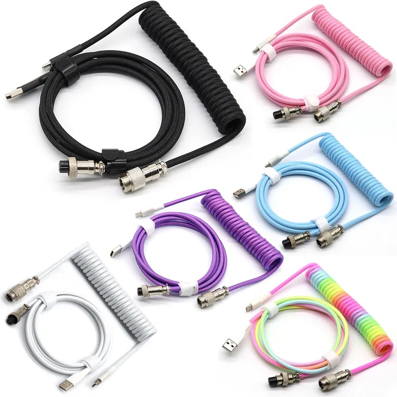 Gaming Keyboard Type C - Cable en Espiral para Teclado Mecánico,