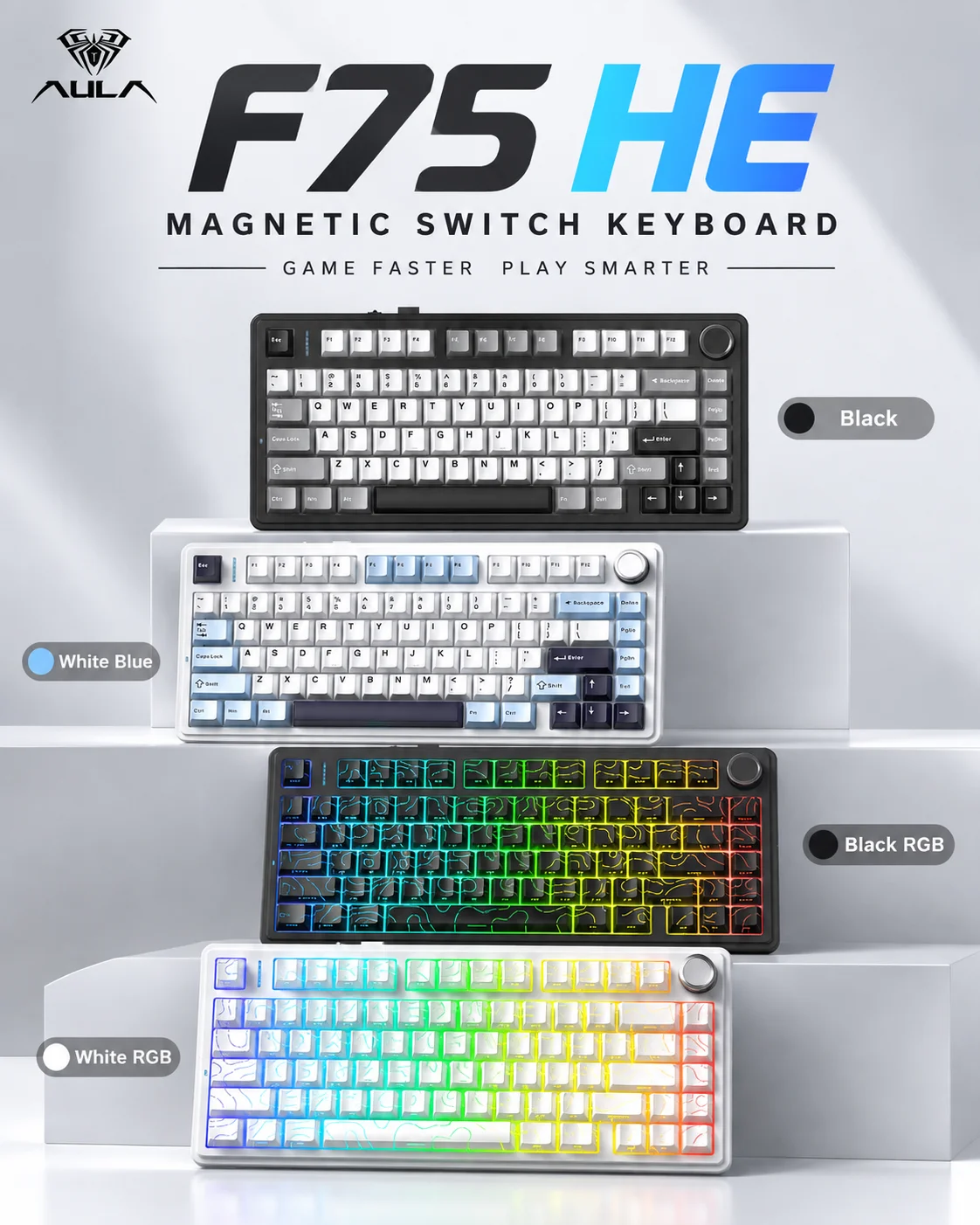 Gaming Keyboard Magnetic Switches - Teclado mecánico para juegos AULA F75