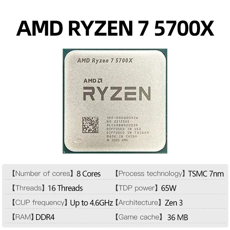 CPU AMD Ryzen 7 5700X Desbloqu - Amd Cpu Ryzen 7 reseña y precio