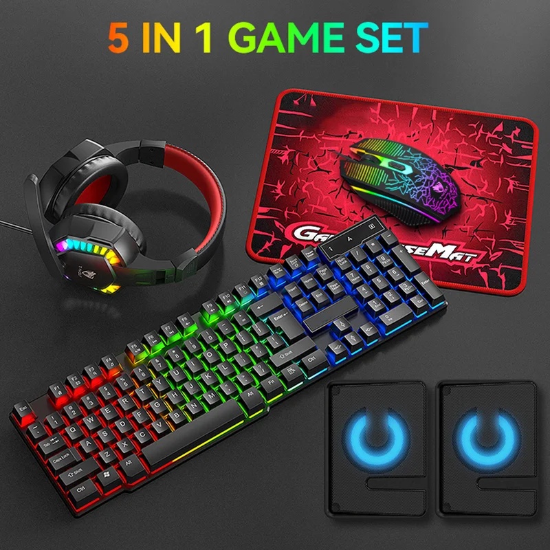 Set de Juego 5 en 1: Teclado c - Gaming Keyboard Mouse Combo reseña y precio