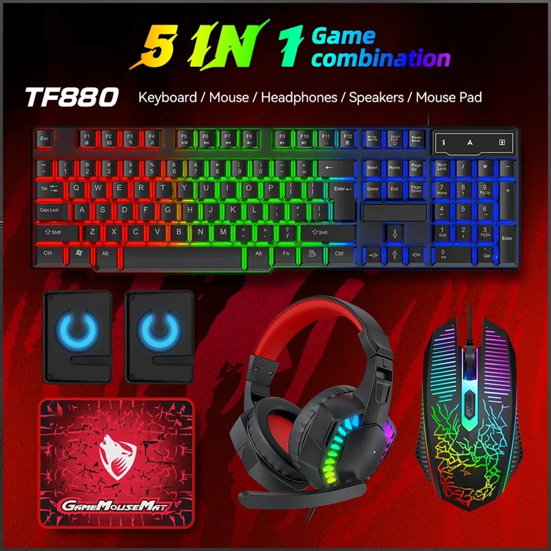 Set de Juego 5 en 1: Teclado c - Gaming Keyboard Mouse Combo reseña y precio