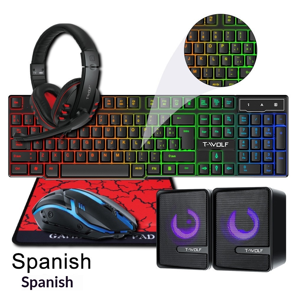 Combo de Juego con Teclado Esp - Gaming Keyboard Mouse Combo reseña y precio