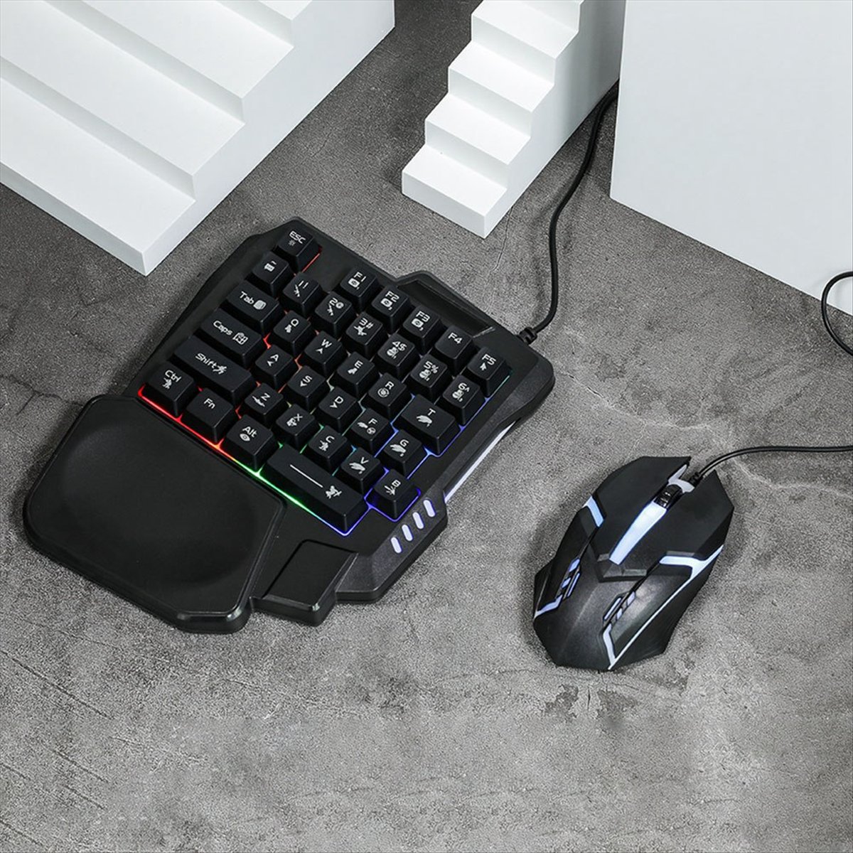 ★ ▲   Teclado ergonómico RGB p - Gaming Keyboard Mouse Combo reseña y precio