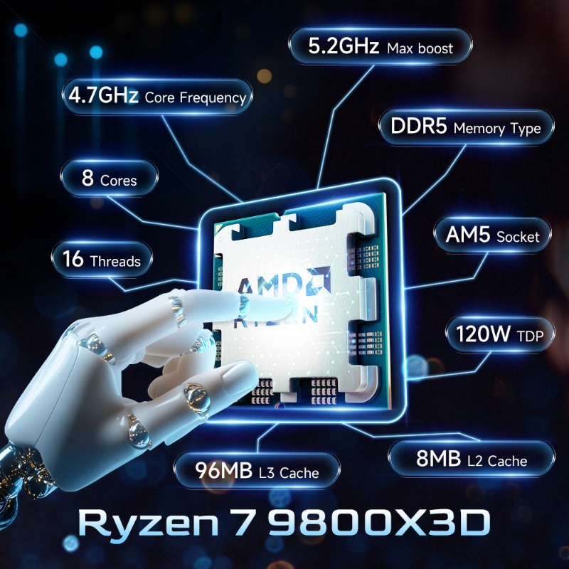 Procesador AMD Ryzen 7 9800X3D - Amd Cpu Ryzen 7 reseña y precio